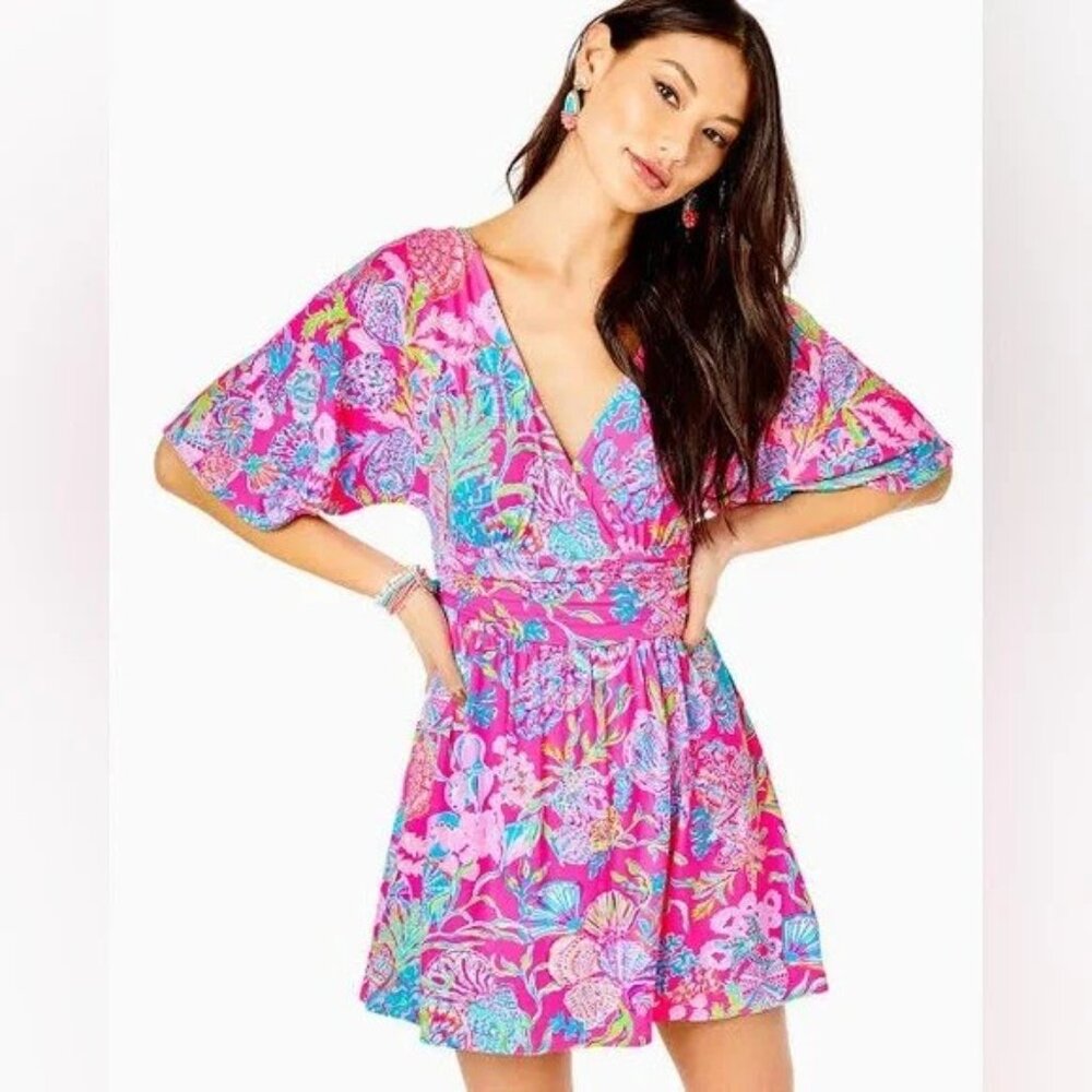 Lilly Pulitzer Parigo Skort Romper SZ Small Pink Isle - Shell Me Something Good